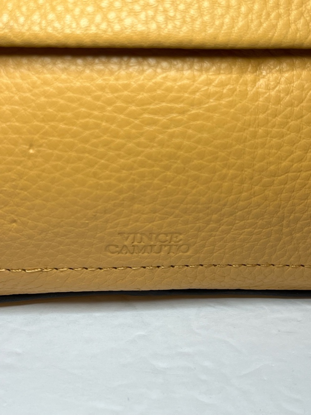 Vince Camuto Caramel Colored Pebbled Leather Crossbody - Picture 2 of 9
